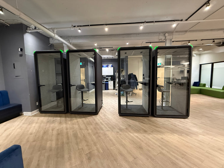 Four Quiet Cabins rooms in a row on one office floor