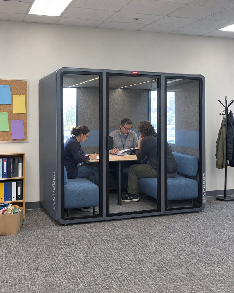 Soundbox VRS Collaborative in a school board office, educators planning inside