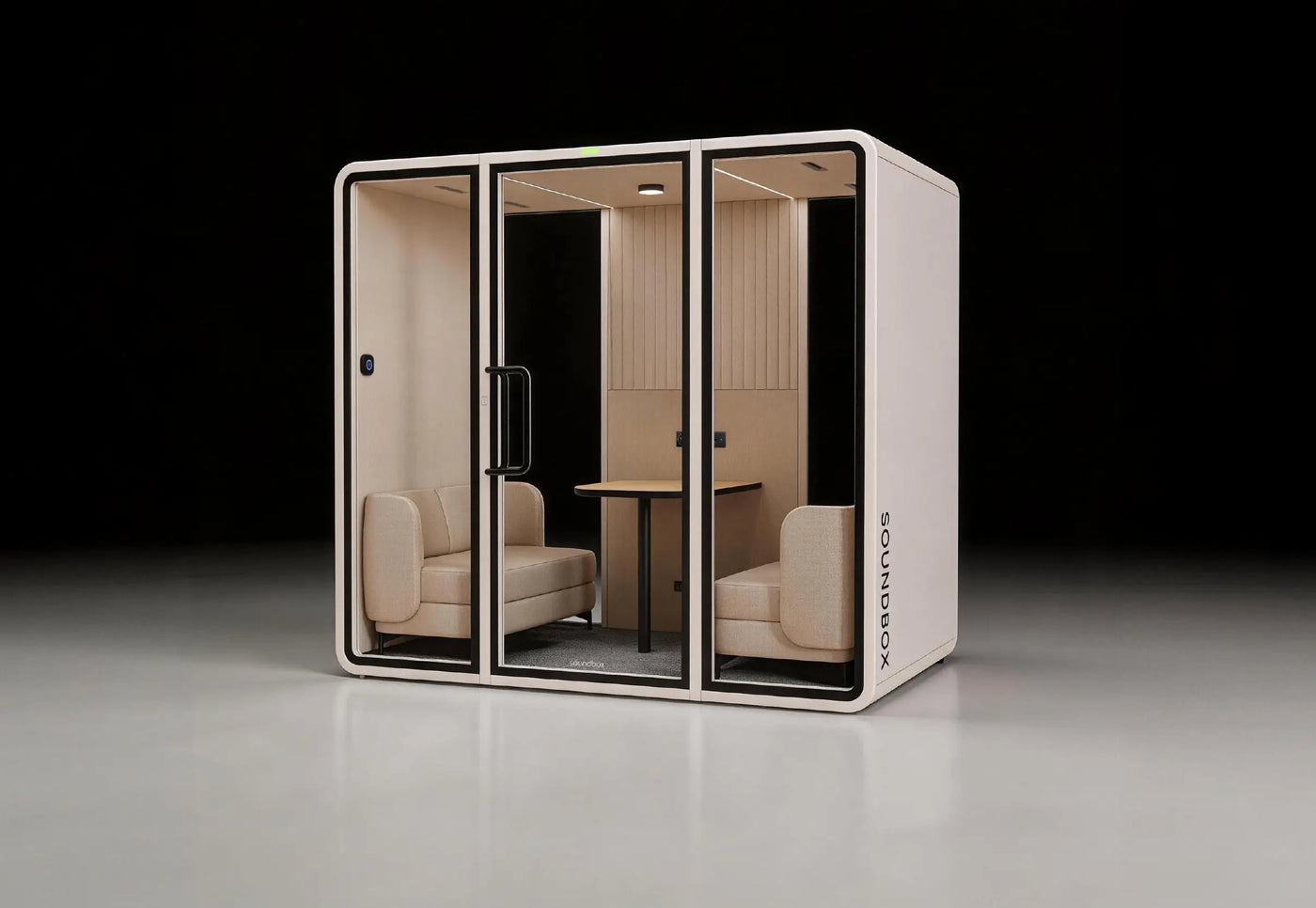 SoundBox VRS pod on a dark studio backdrop