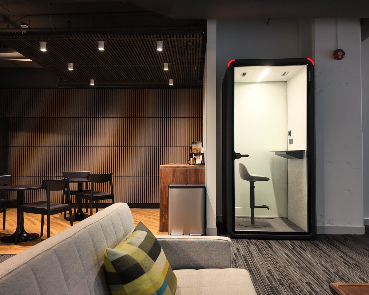 A Quiet Cabins Single Booth in a Toronto office lounge