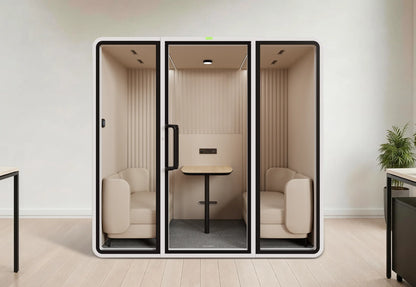 SoundBox VRS-L pod set up as a meeting room