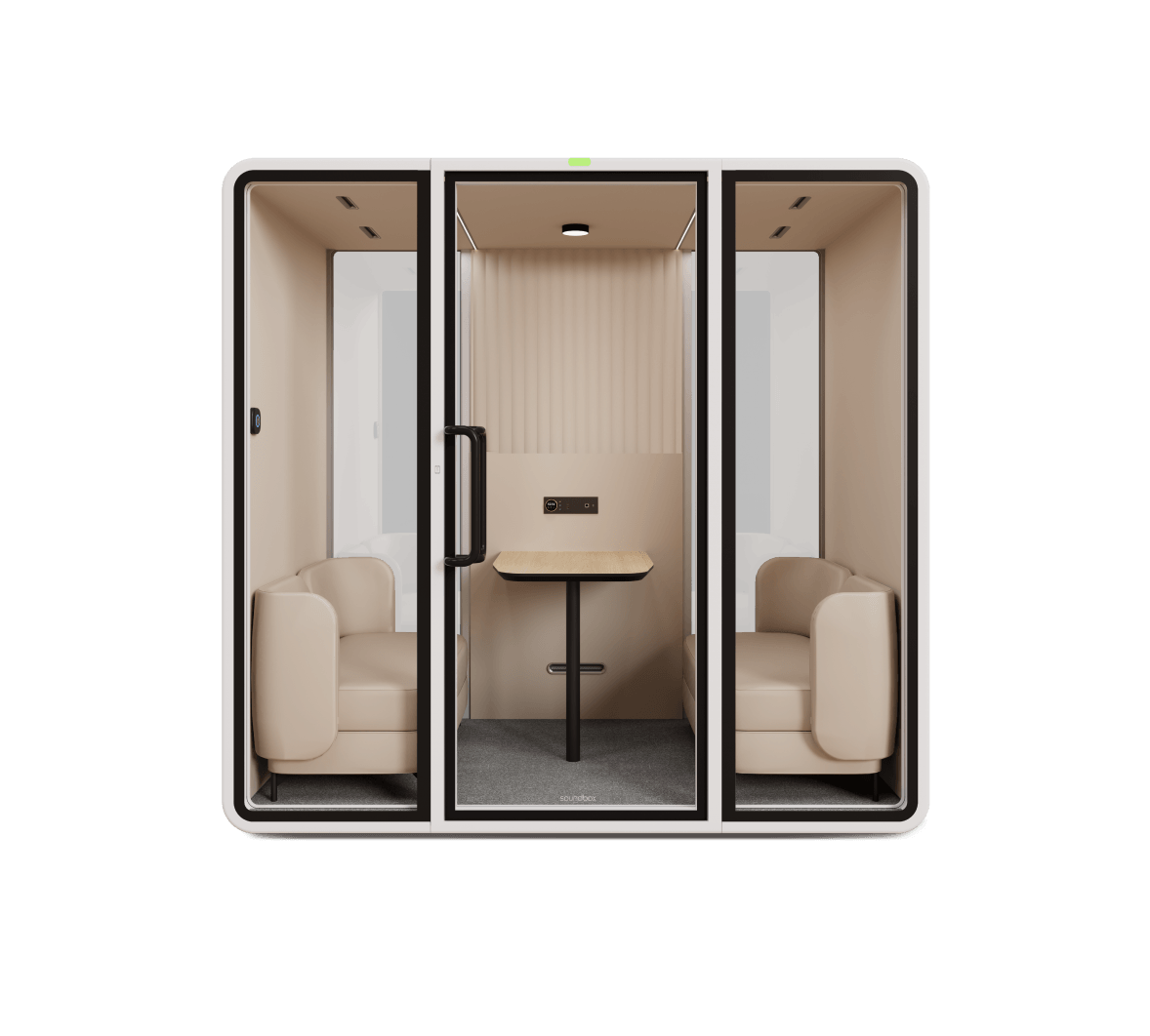 Integrated door option for a SoundBox VRS pod