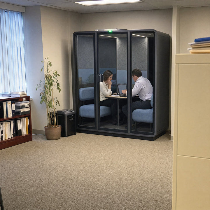 SoundBox VRS-ML pod in an accounting office corner