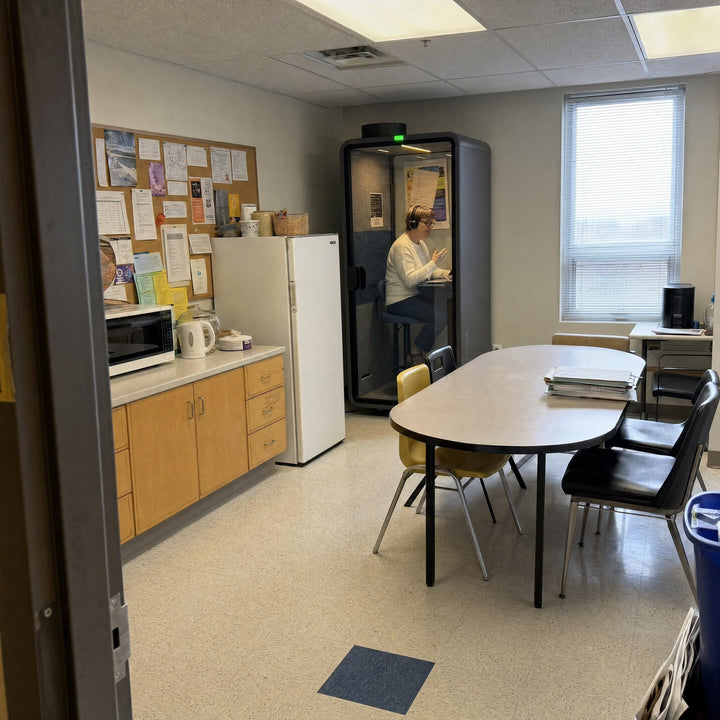 SoundBox VRS-S booth in a school staffroom