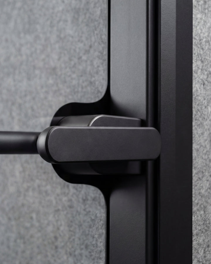 Door hardware, up close. Ask to see this on any pod you compare.